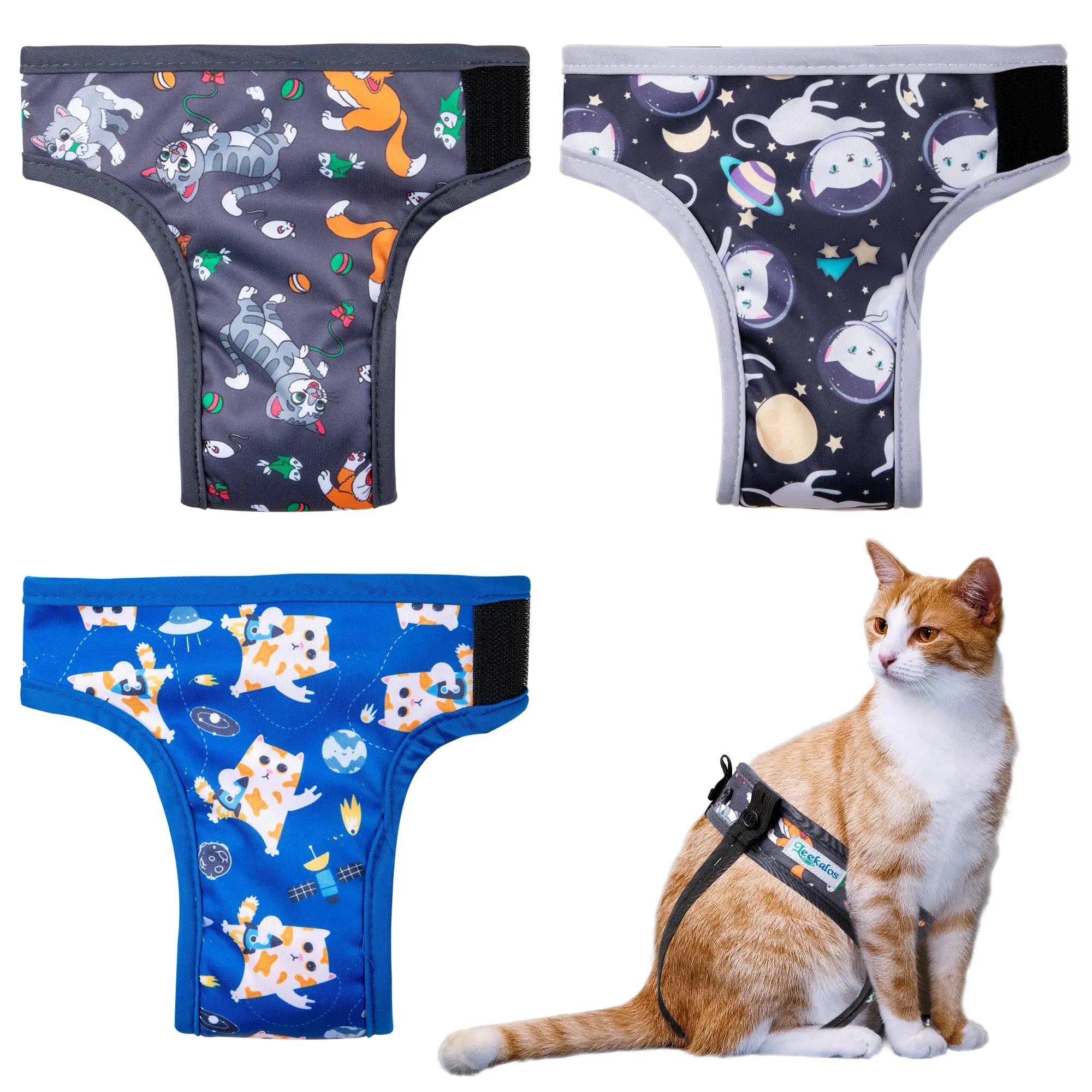 Leekalos Absorbent Cat Diapers - 3 Pack Adjustable