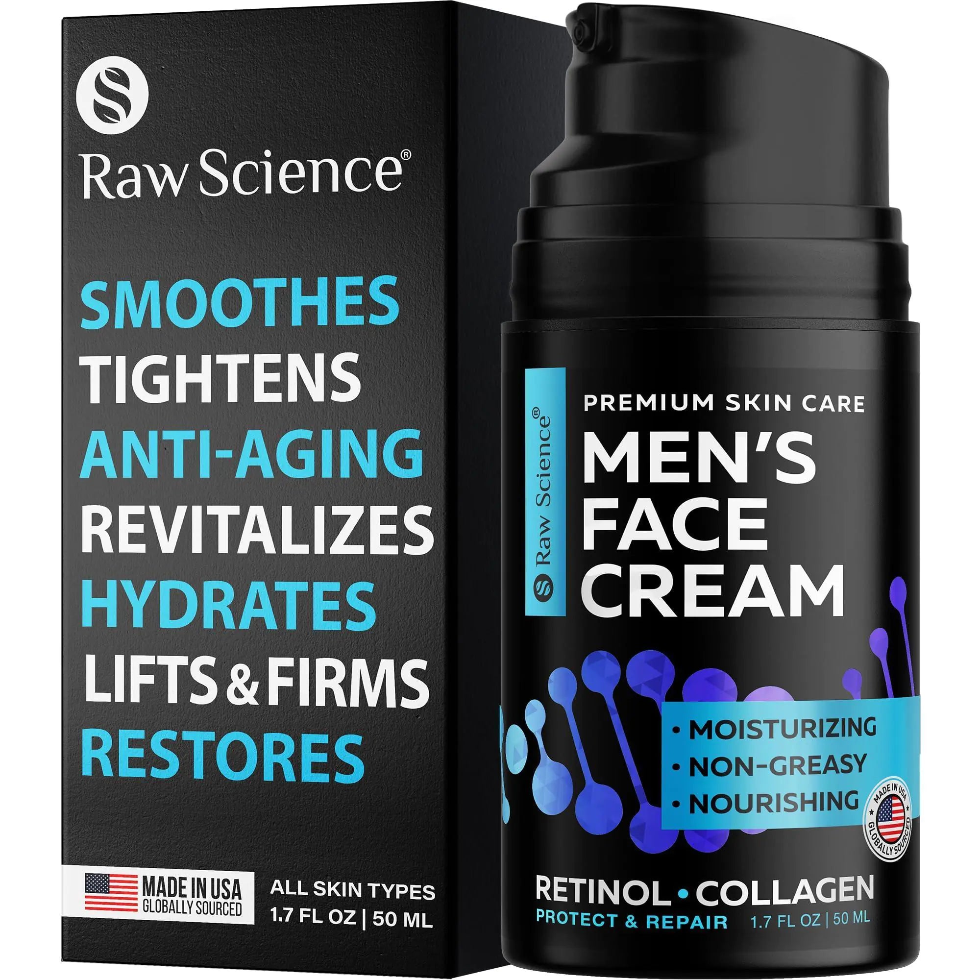 Men's Retinol Anti-Wrinkle Cream with Collagen 1.7 Oz