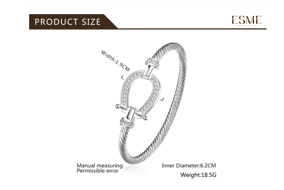 Geometric Silver Crystal Bracelet