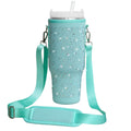 SparkleGem 40oz Stanley Cup Carrier with Phone Pocket (Green)