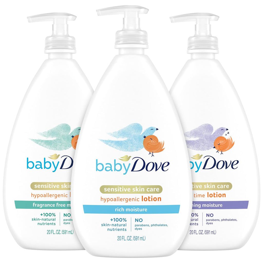 Dove Baby Gentle Lotion Trio – Hypoallergenic & Fragrance-Free