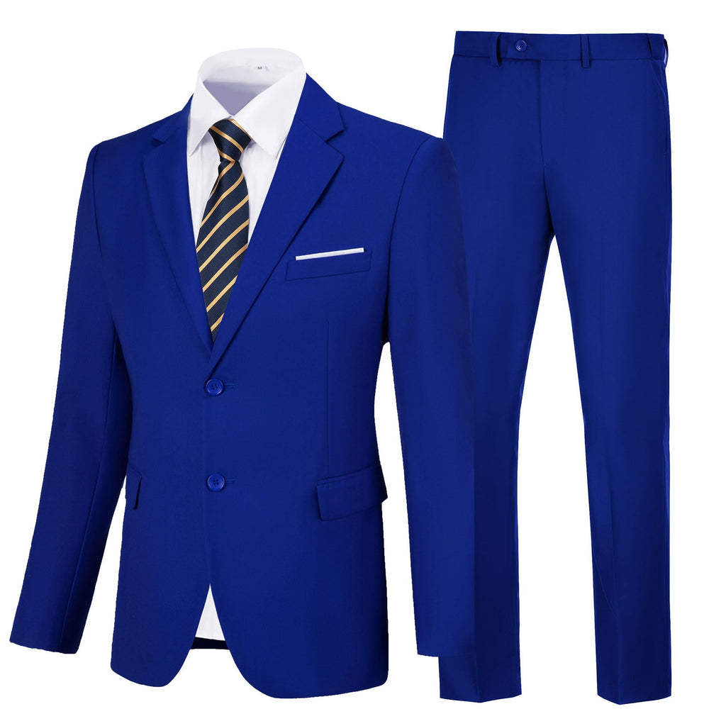 NavySharp Men's Slim Fit 2-Piece Suit - Royal Blue Wedding and Prom Set