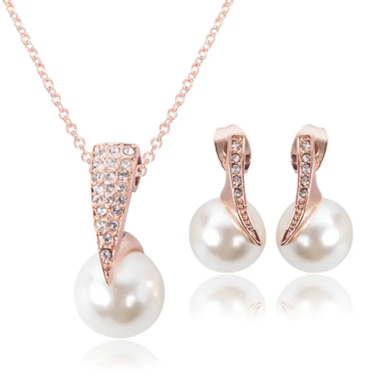 Elegant Teardrop Pearl Jewelry Set