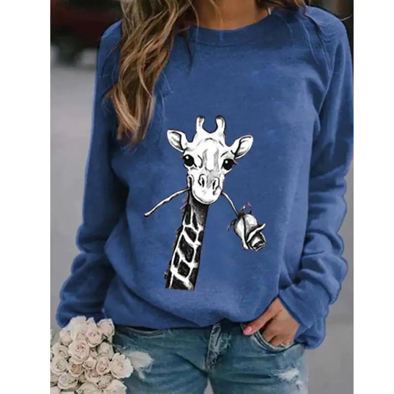 Casual Printed Long-Sleeve Sweatshirt