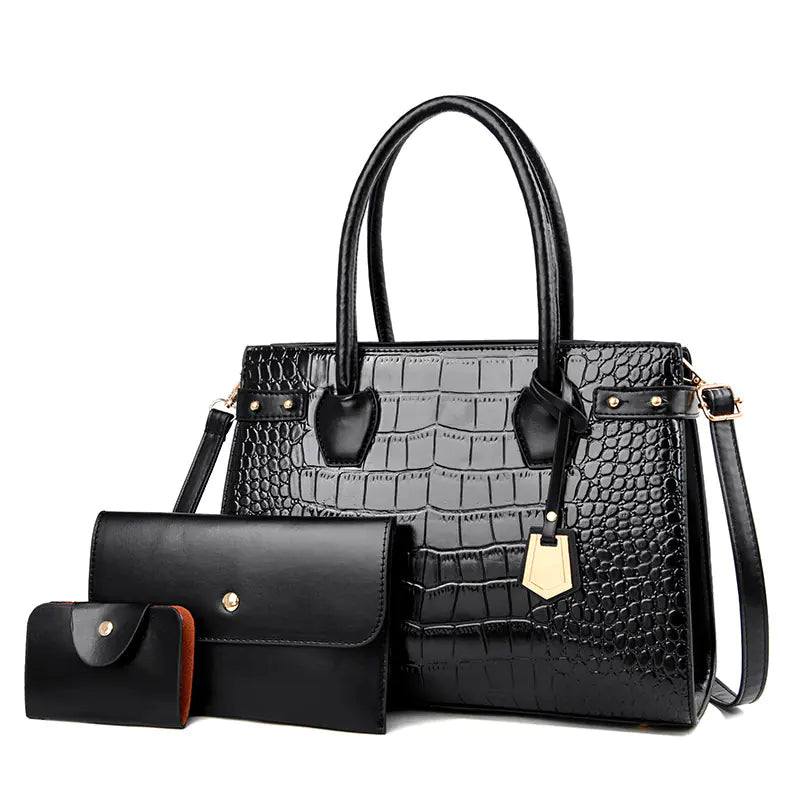 Ladies' Trio Crocodile Handbag Set