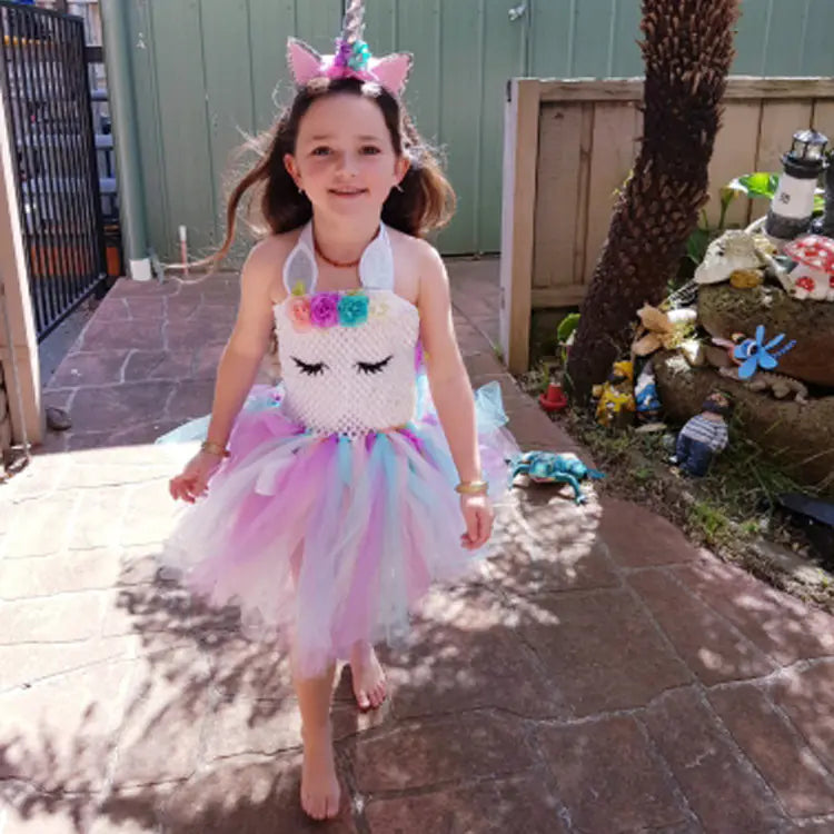 Unicorn Princess Dress for Girls - Party and Performance