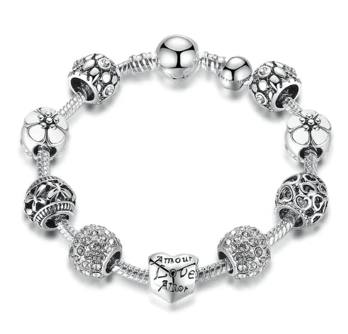 Alloy Bracelet with Diamond Accents