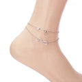 Chic Heart & Letter Dual Strand Beach Anklet