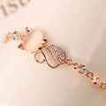 Chic Korean Cat Diamond Bracelet