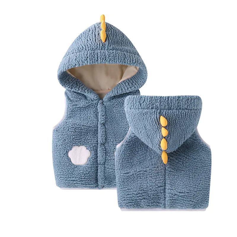 Thickened Vest and Hooded Jacket for Baby Girls