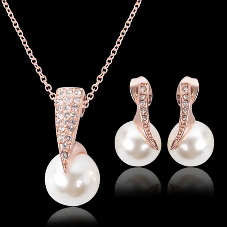 Elegant Teardrop Pearl Jewelry Set