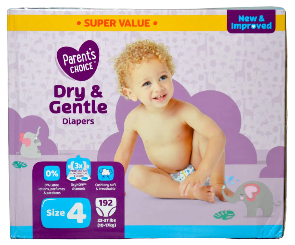 Parent's Choice Super Value Dry Diapers Size 4 - 192 Pack