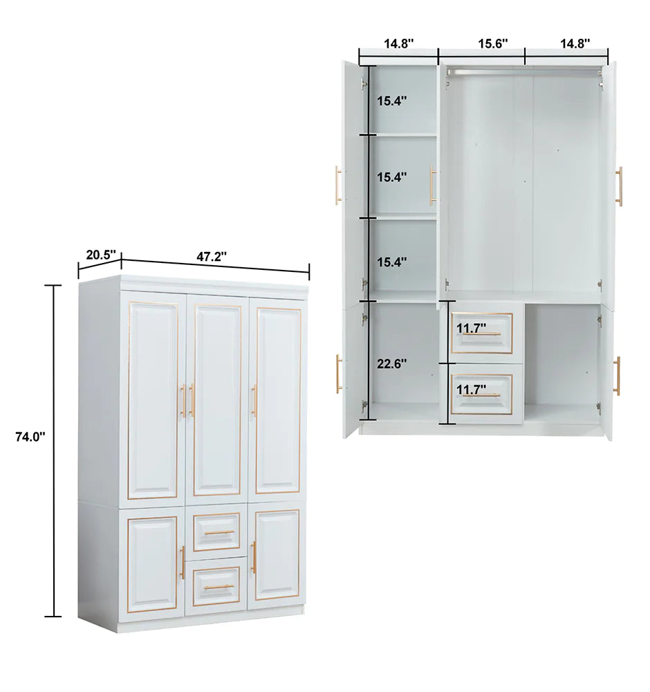 VersaWardrobe 3-Door Storage Closet