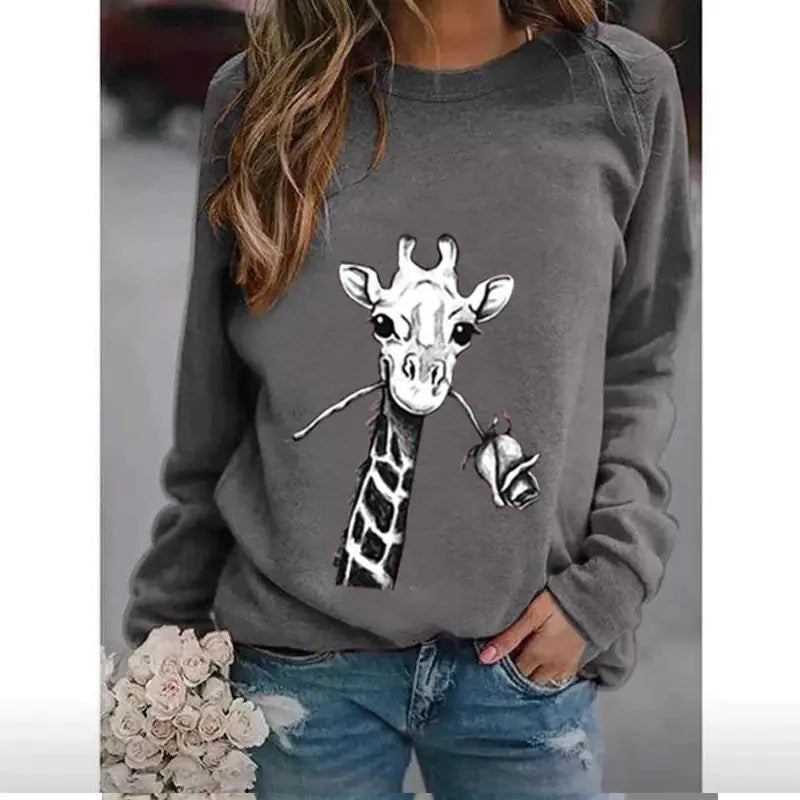 Casual Printed Long-Sleeve Sweatshirt