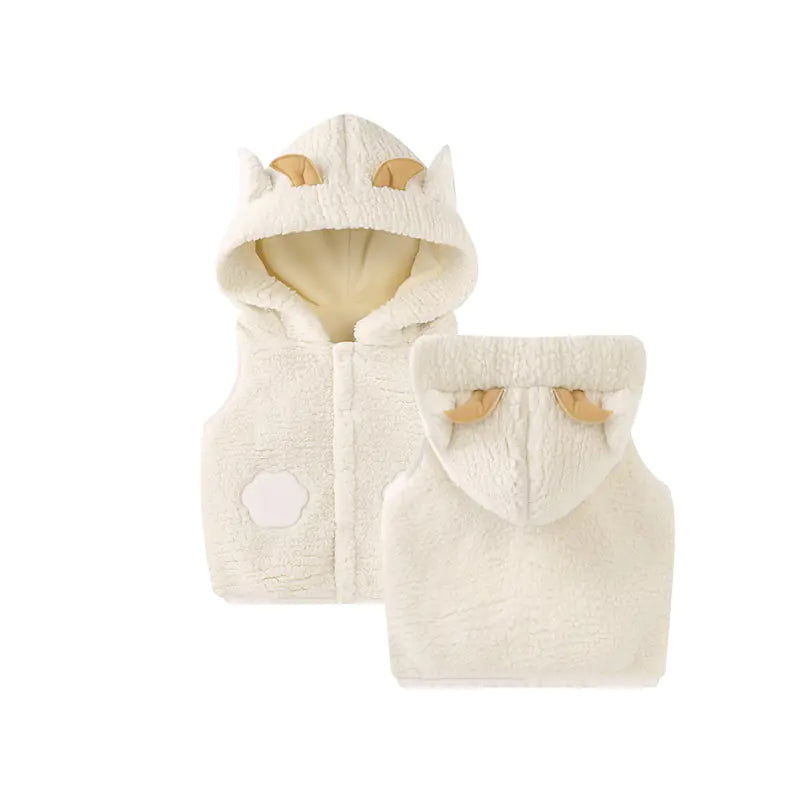 Thickened Vest and Hooded Jacket for Baby Girls