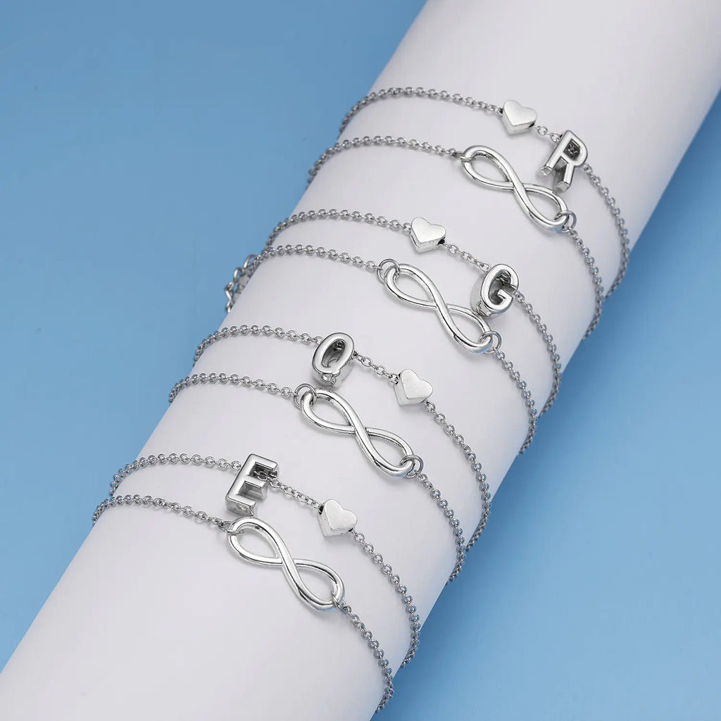 Chic Heart & Letter Dual Strand Beach Anklet