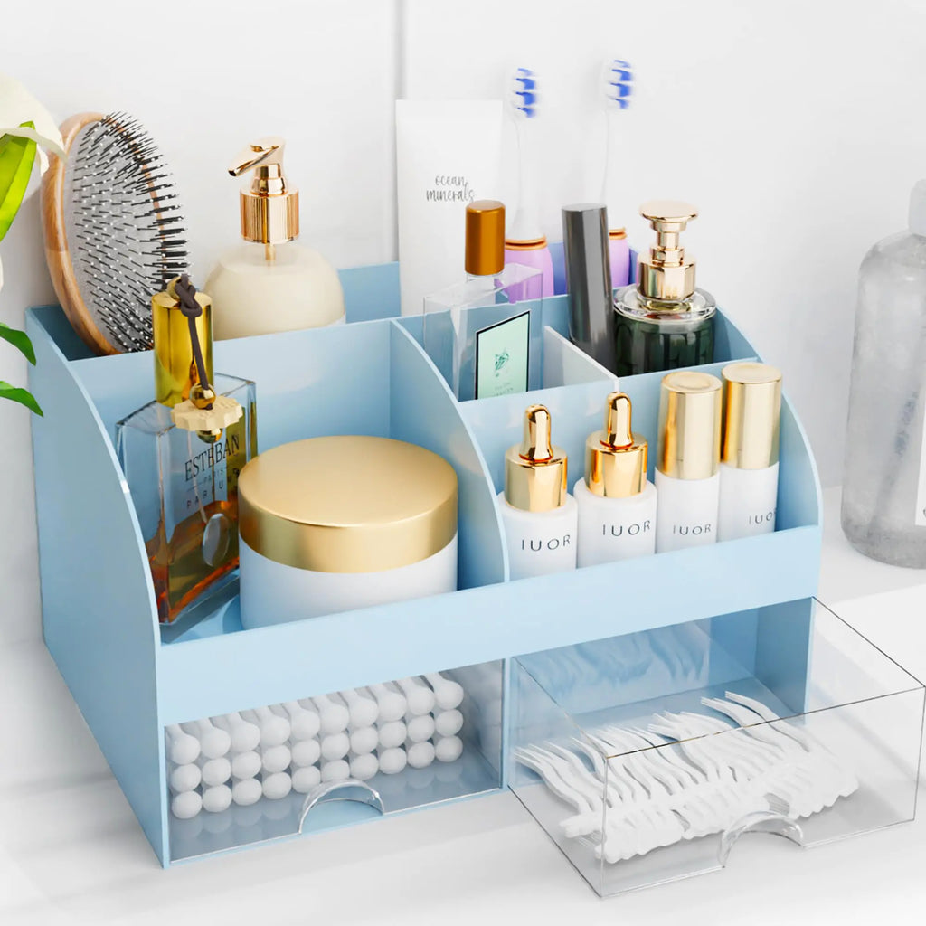Vanity Countertop Cosmetic Organizer with Drawers