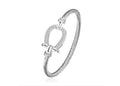 Geometric Silver Crystal Bracelet