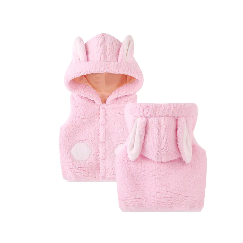 Thickened Vest and Hooded Jacket for Baby Girls