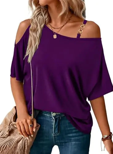 Summer Breeze Off-Shoulder Purple Top