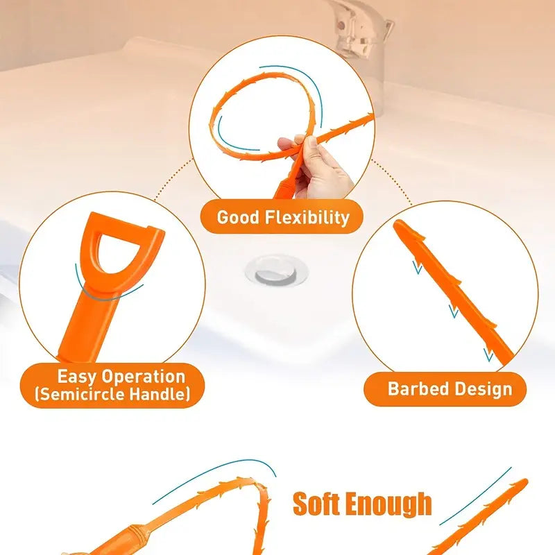 20-Inch Hair and Debris Drain Cleaner - 6 Piece Kit
