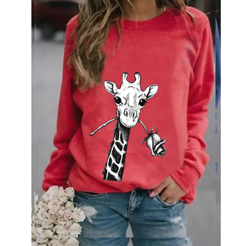 Casual Printed Long-Sleeve Sweatshirt