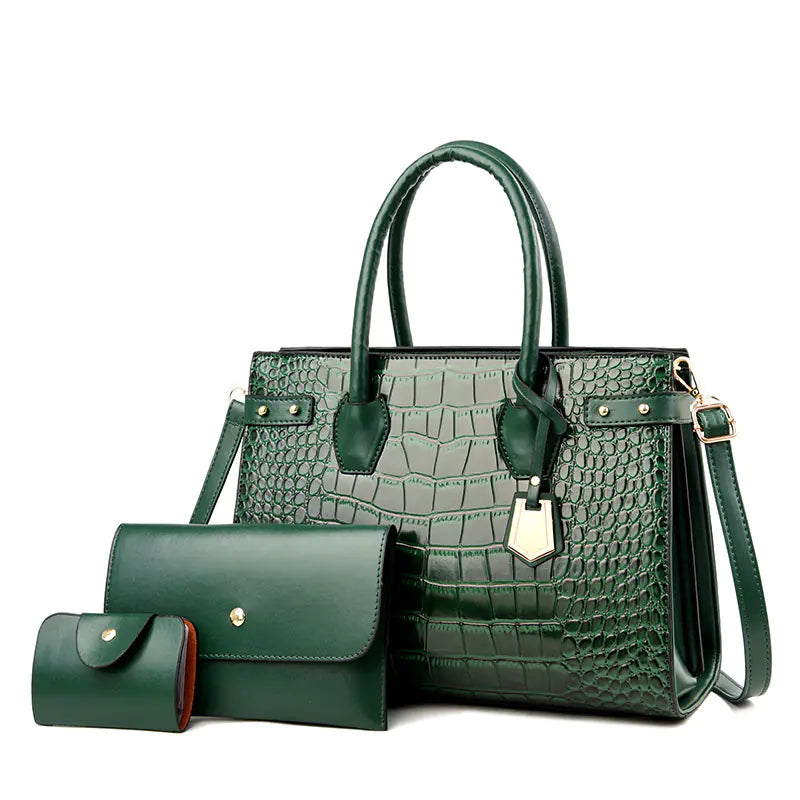 Ladies' Trio Crocodile Handbag Set
