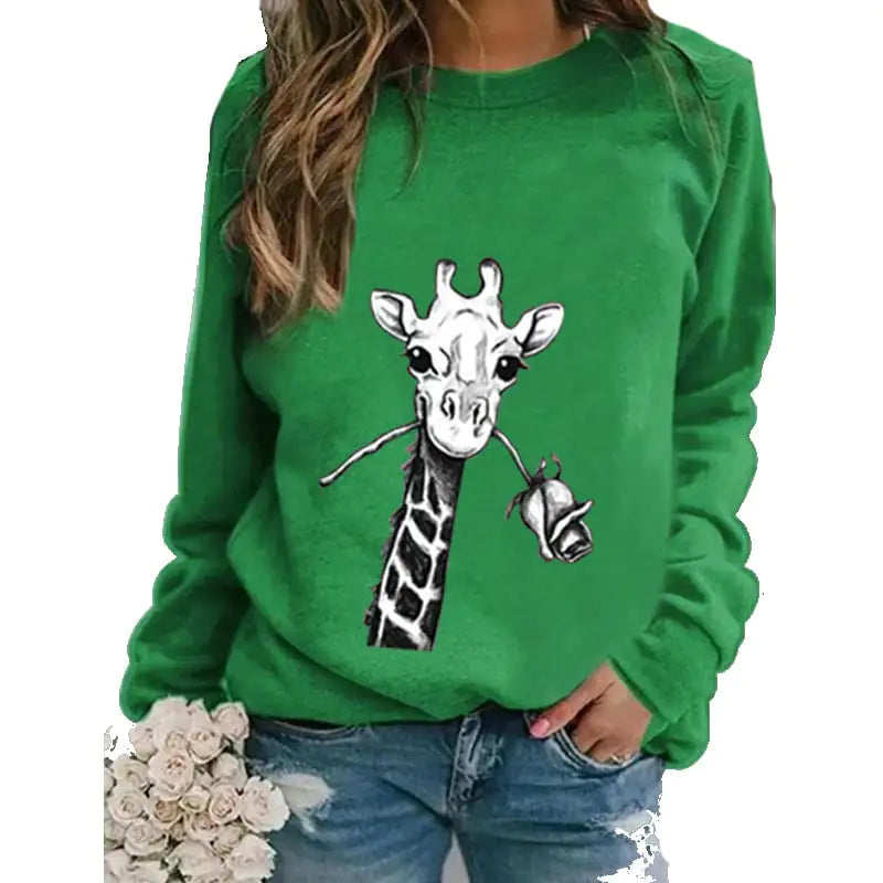 Casual Printed Long-Sleeve Sweatshirt