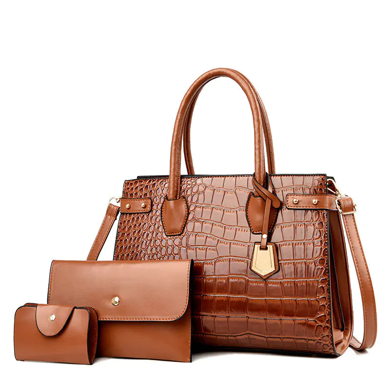 Ladies' Trio Crocodile Handbag Set