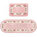 Rose Petal Soft Rug Set - 2 Piece Floral Decor