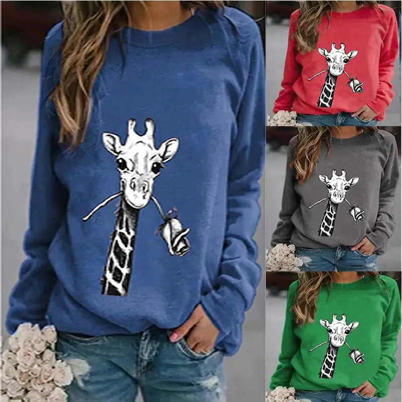 Casual Printed Long-Sleeve Sweatshirt